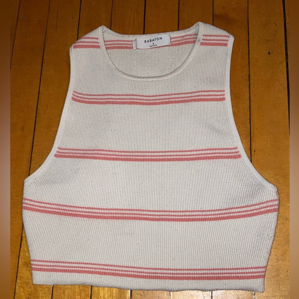 Striped halter crop top